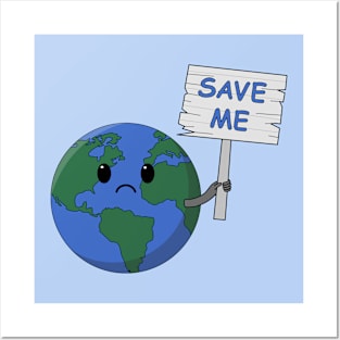 Save the Earth Blue Posters and Art